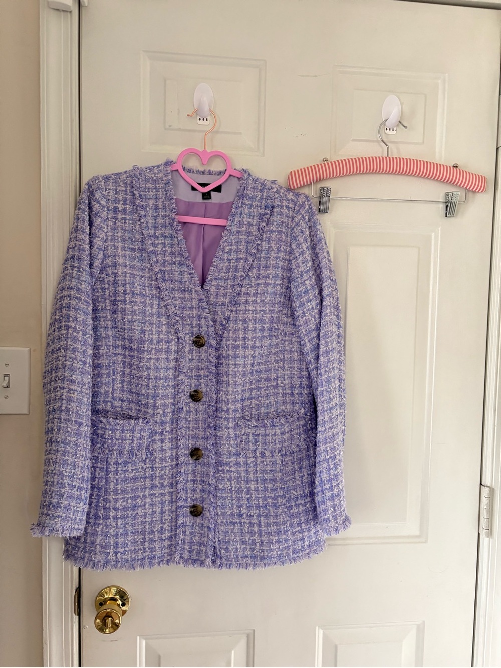 Ann Taylor Purple Tweed Skirt Suit Size XS/S - Picture 7 of 15